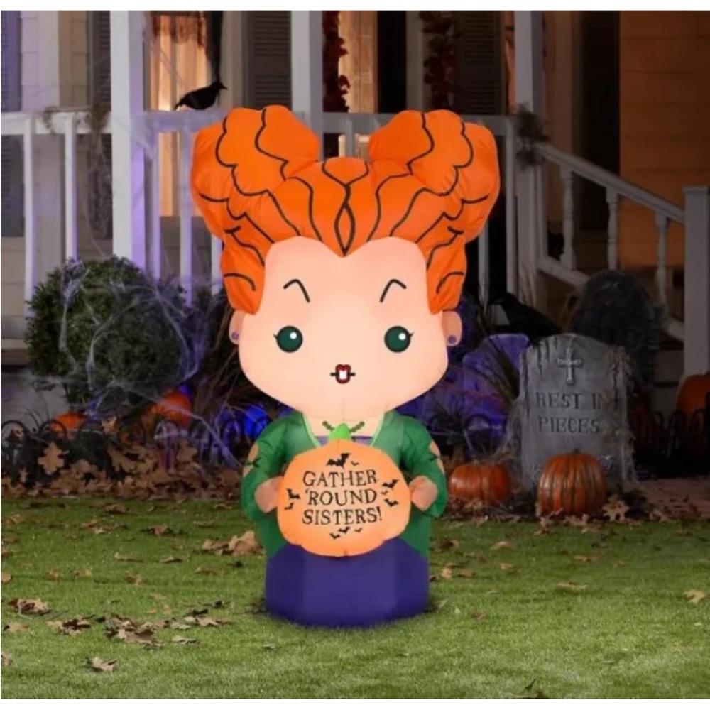 Disney Hocus Pocus Winifred Sanderson Halloween Gemmy Airblown Inflatable 5 Ft